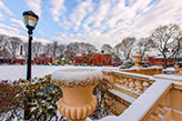 A winter scene of Worcester Academy campus. Links to What to Give